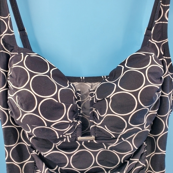 La Blanca black and white patterned tankini top 10 - Picture 3 of 14